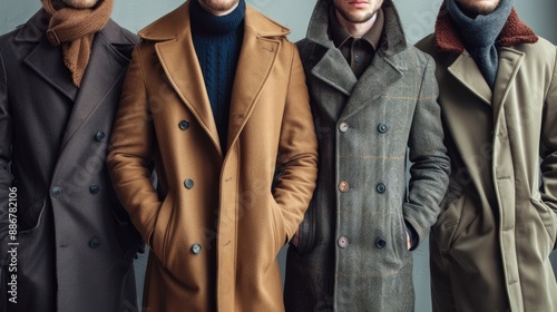 Wallpaper Mural Elegant men’s coats in different styles and colors for winter wear. Torontodigital.ca