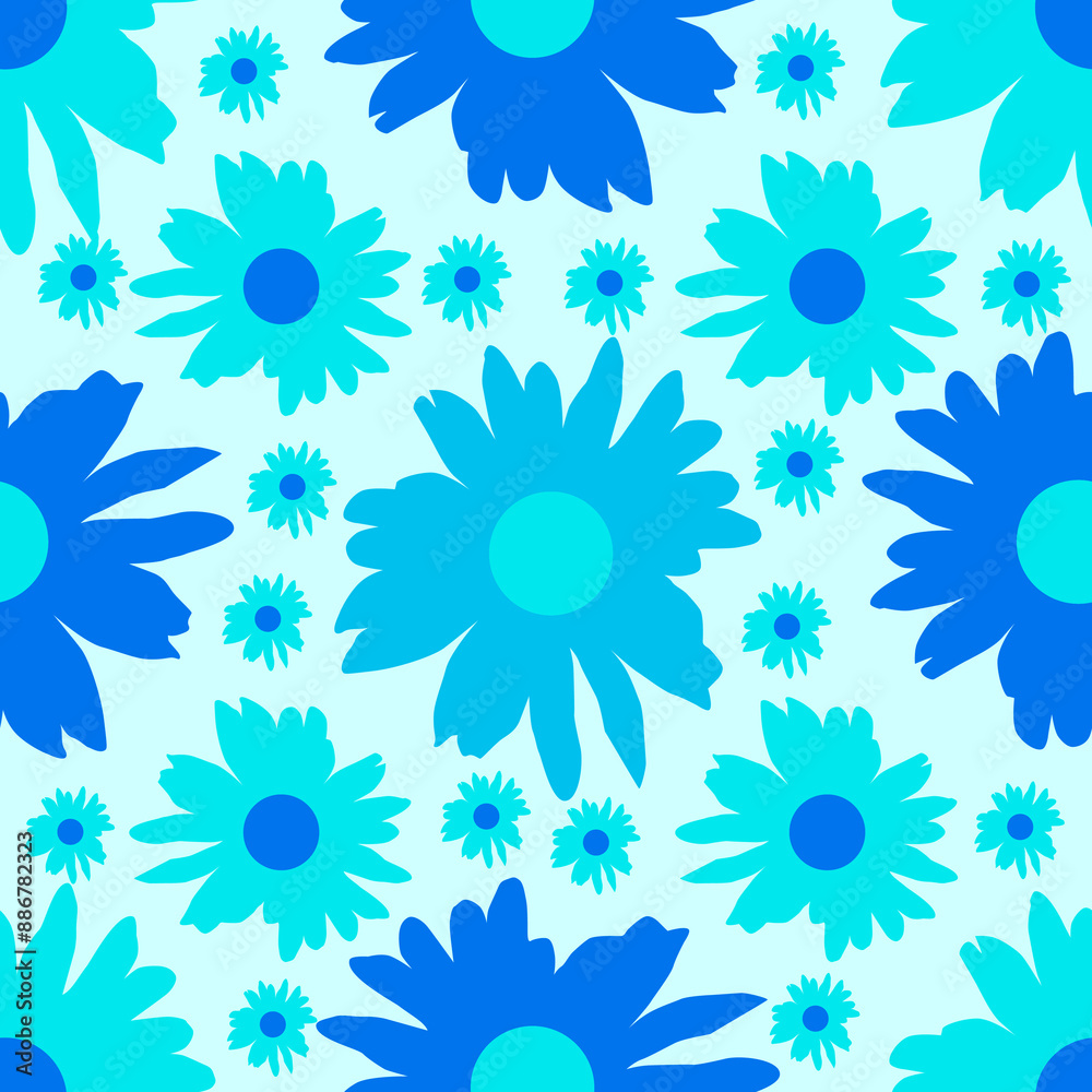 Vector - floral silhouette seamless pattern, flower head.
Vector - floral silhouette seamless pattern, flower head.