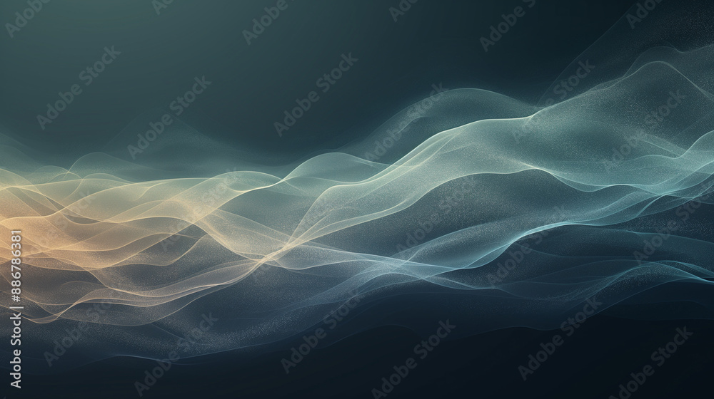 A wave of light and dark blue colors with a splash of orange A wave of light and dark blue colors with a splash of orange