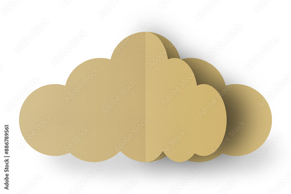 Light brown paper clouds isolated on transparent background. Light brown paper clouds isolated on transparent background.
