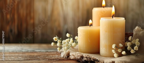 Ready for crafting wax candles with copy space image. photo