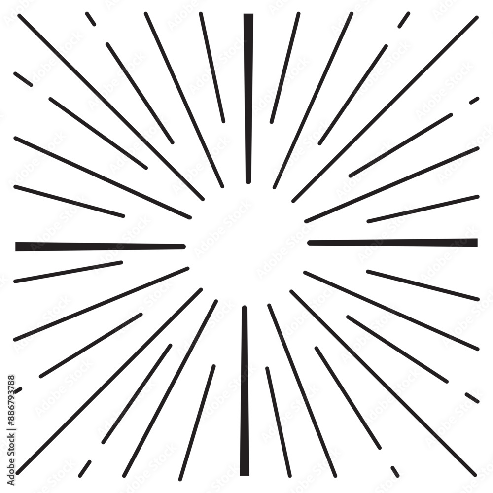 Fototapeta premium Vintage Sunburst Shapes. Vector Illustration