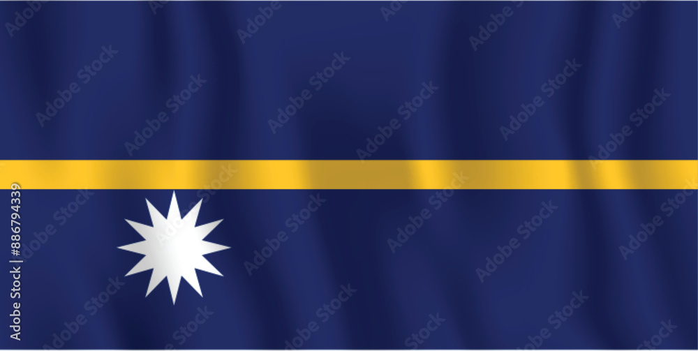 Obraz premium Realistic Nauru national flag perfect color, scale, and proportion.