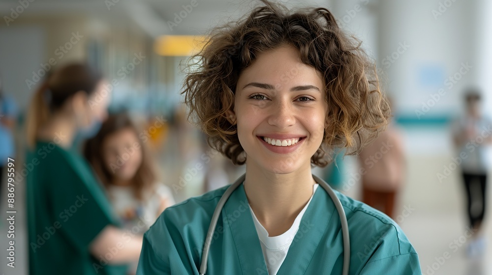 Social worker smiling while interacting with a family in a community center representing compassion, support, and social service Portrait, Realistic Photo, High resolution, Half-body picture, , Social worker smiling while interacting with a family in a community center representing compassion, support, and social service Portrait, Realistic Photo, High resolution, Half-body picture, ,