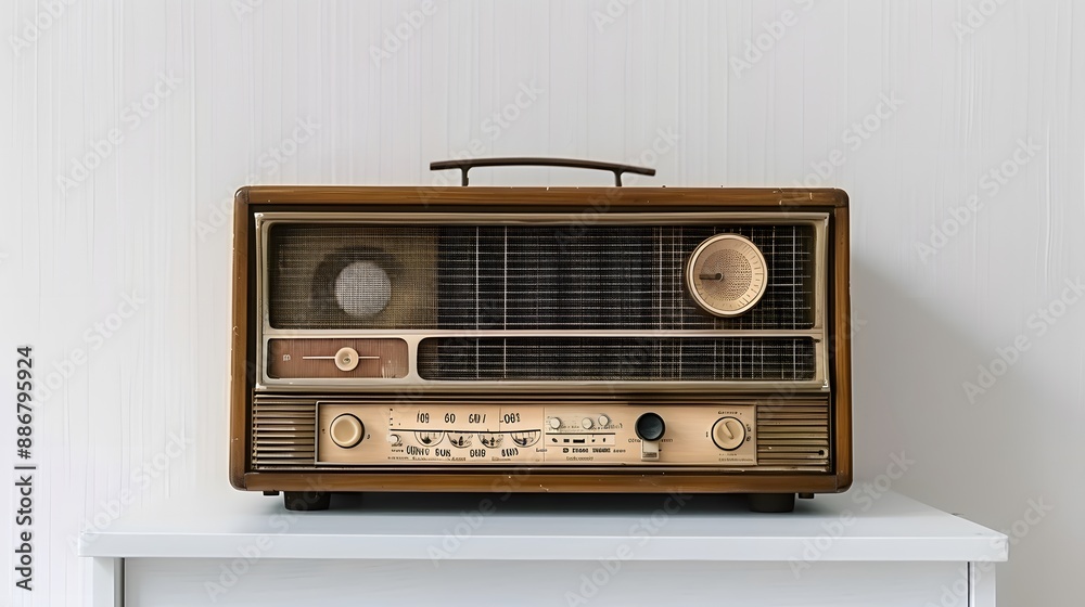 Fototapeta premium Radio receiver on white background. 