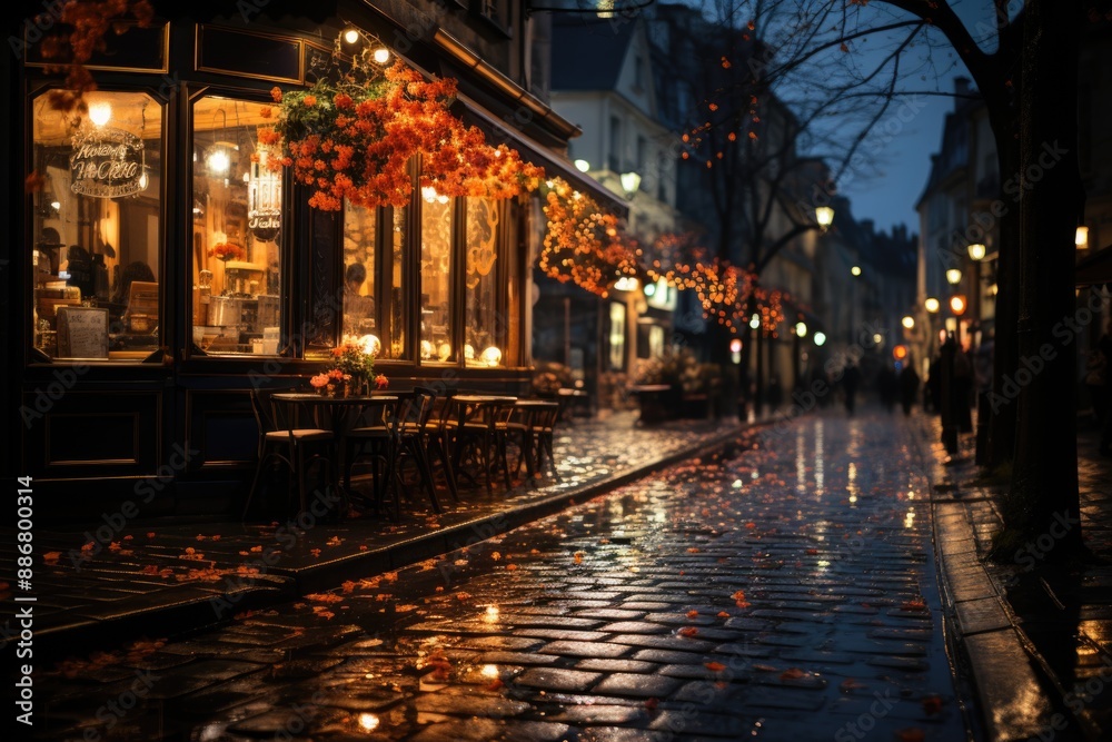 Fototapeta premium Spectacular Abstract City in 3D Illustration of Orange and Blue Digital Art Azul, generative IA