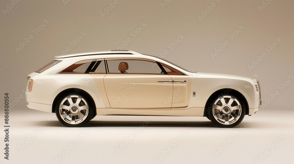 Fototapeta premium White luxury SUV concept car with a sleek design.
