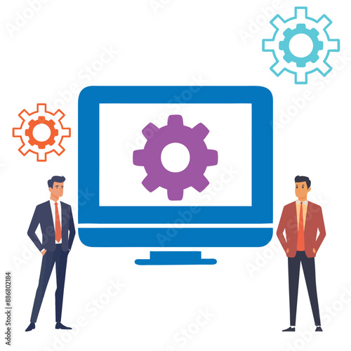 Business management concept, business. Vector concept. Service.

