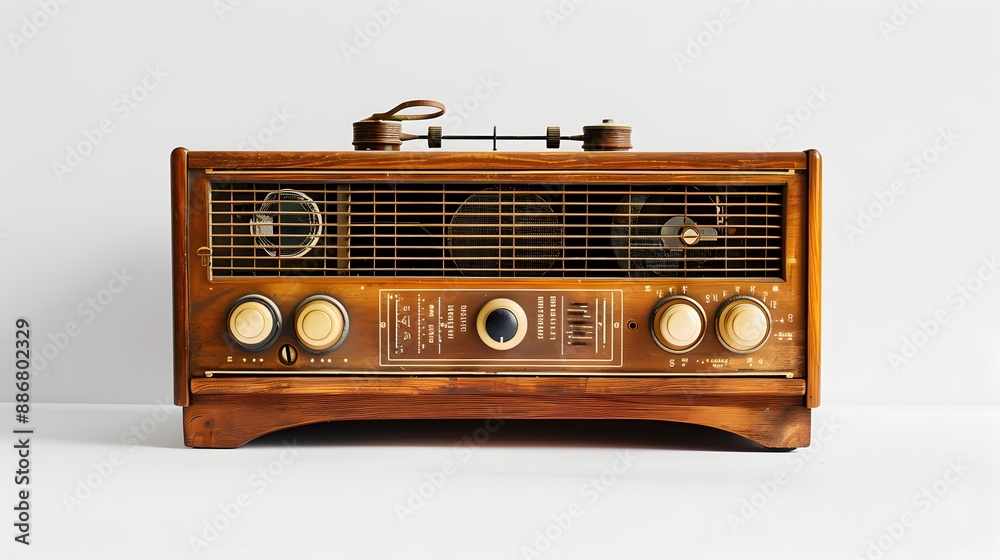 Fototapeta premium Radio receiver on white background. 