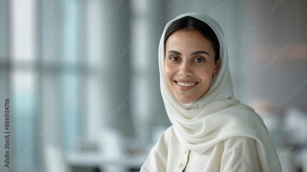 Arab teacher smiling while conducting a lesson in a well-equipped classroom representing dedication to education and student success Portrait, Realistic Photo, High resolution, Half-body picture, Arab teacher smiling while conducting a lesson in a well-equipped classroom representing dedication to education and student success Portrait, Realistic Photo, High resolution, Half-body picture,