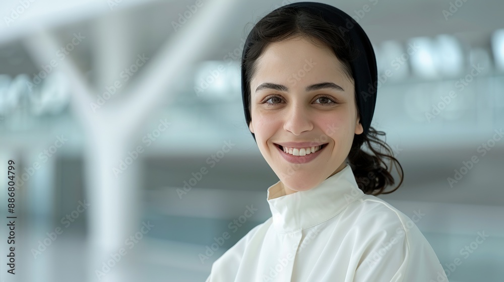 Arab teacher smiling while conducting a lesson in a well-equipped classroom representing dedication to education and student success Portrait, Realistic Photo, High resolution, Half-body picture, Arab teacher smiling while conducting a lesson in a well-equipped classroom representing dedication to education and student success Portrait, Realistic Photo, High resolution, Half-body picture,
