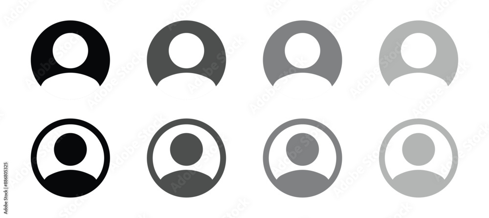 Collection of avatars profile silhouette or icons. Profile icons ...