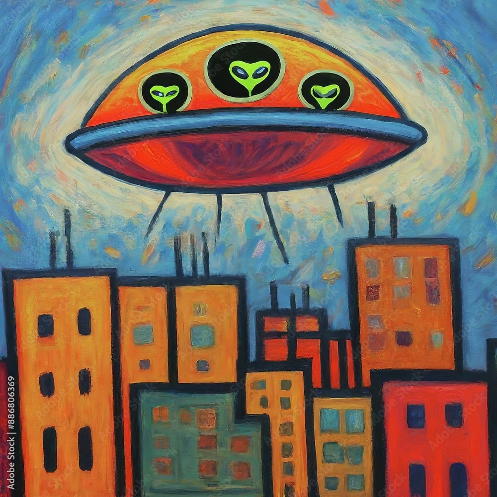 Obraz premium Colorful UFO