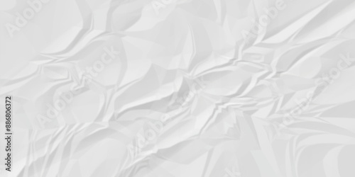 Vector White wrinkly old paper background. panorama craft wrinkly paper texture background, crumpled pattern texture. paper crumpled texture.