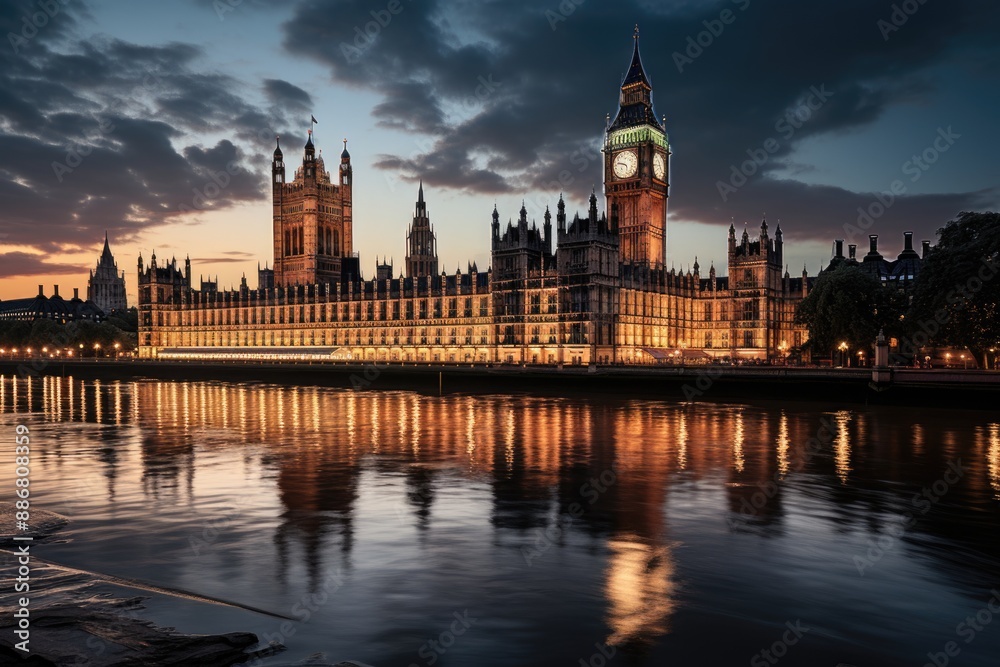 HDR Houses of Parliament in London, generative IA HDR Houses of Parliament in London, generative IA