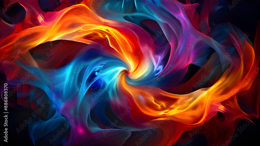 A mesmerizing swirl of vibrant colors, dancing and intertwining like smoke in the air. A mesmerizing swirl of vibrant colors, dancing and intertwining like smoke in the air.