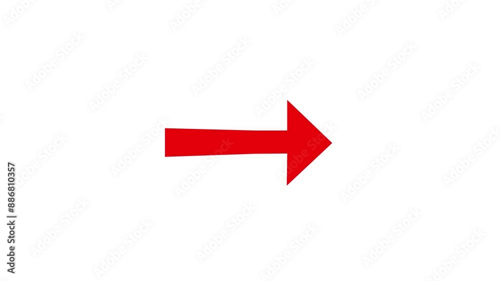 Direction Arrow Symbol Pointing on red redground Animation 4K Stock Footage. Direction Arrow Symbol Pointing on red redground Animation 4K Stock Footage.