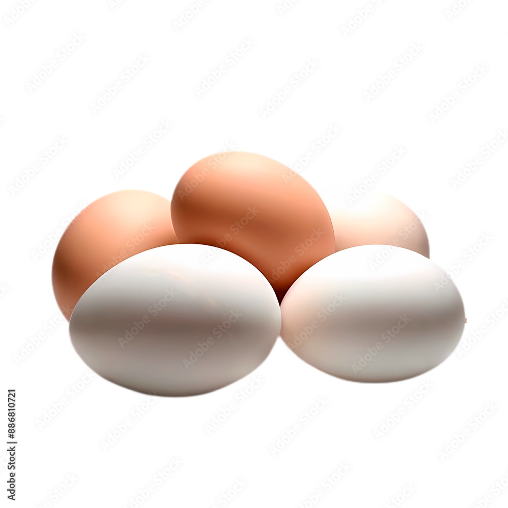 Orange and white eggs on a transparent background Orange and white eggs on a transparent background