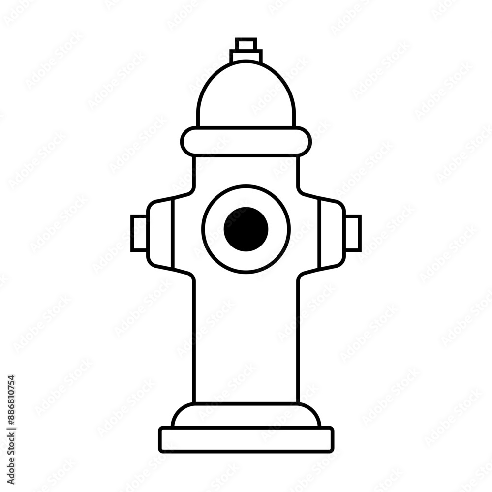 Fire Hydrant Icon Symbol. Vector Illustration Isolated on White Background.
