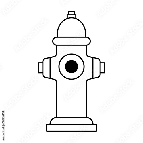 Fire Hydrant Icon Symbol. Vector Illustration Isolated on White Background.