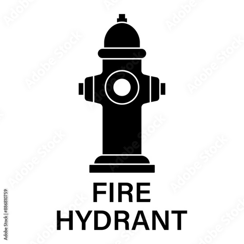Fire Hydrant Icon Symbol. Vector Illustration Isolated on White Background.