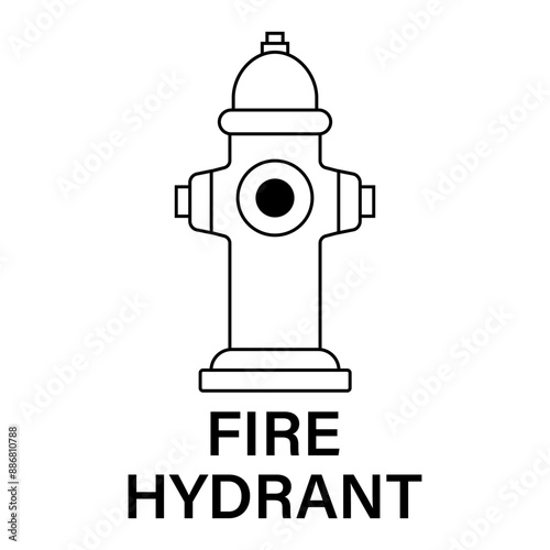Fire Hydrant Icon Symbol. Vector Illustration Isolated on White Background.