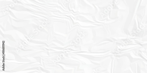 	
White wrinkly backdrop paper background. panorama craft wrinkly paper texture background, crumpled pattern texture. paper crumpled texture. white fabric crushed textured crumpled.