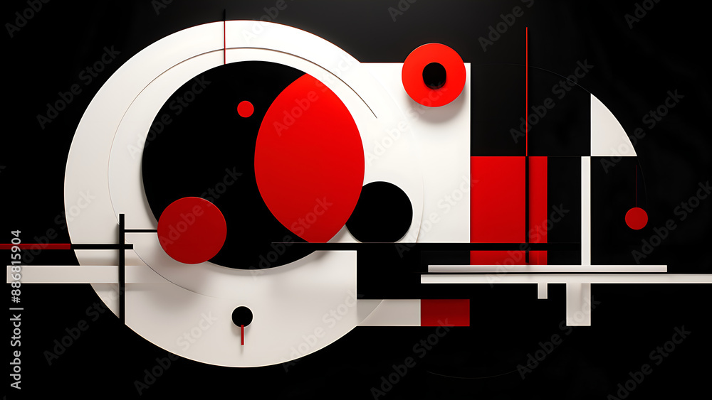 Obraz premium Form Follows - Constructivism Background, Art Deco, Abstract, Shapes Wallpaper, Contemporary