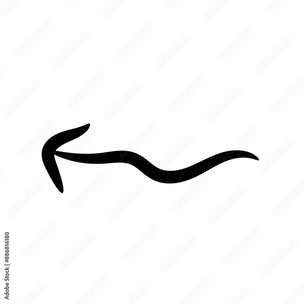 Hand Drawn Curved Arrows. Vector Illustration Hand Drawn Curved Arrows. Vector Illustration