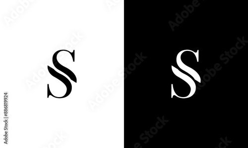 letter s or ss simple modern logo design