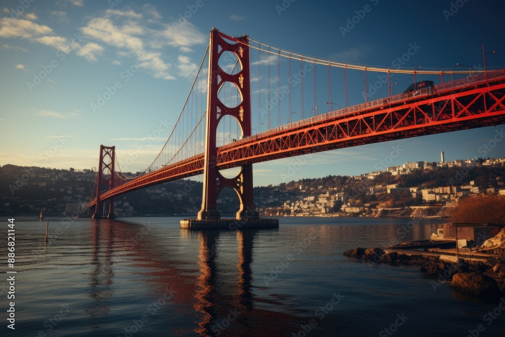 Fototapeta premium Bosphorus Bridge in T�rkiye of Istanbul, generative IA
