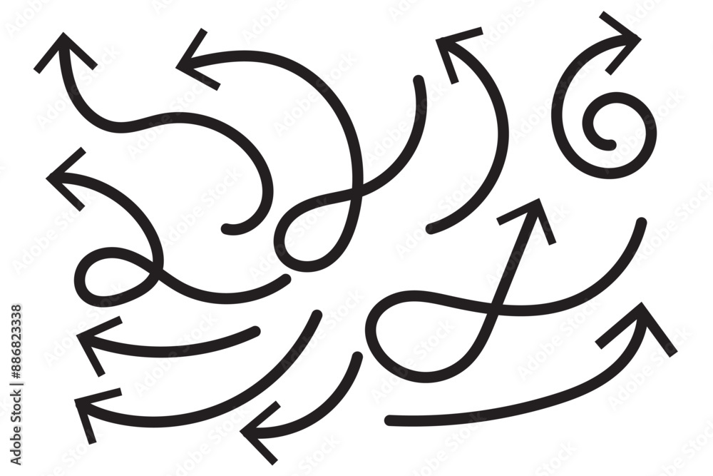 Hand drawn arrow set. Vector illustration Hand drawn arrow set. Vector illustration