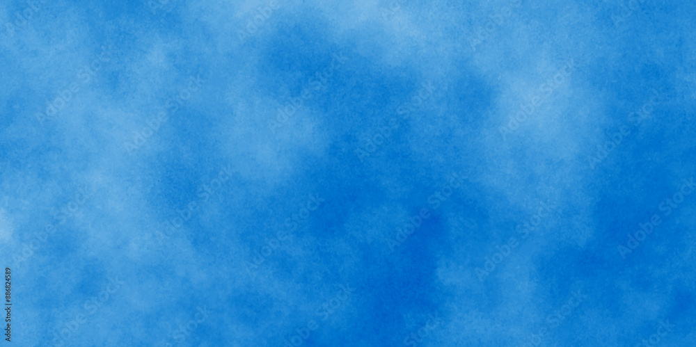 Abstract blue and white background with spotlight border and watercolor painted old grunge or smoke texture. blue wall, stone texture for the background. beautiful blue watercolor grunge.