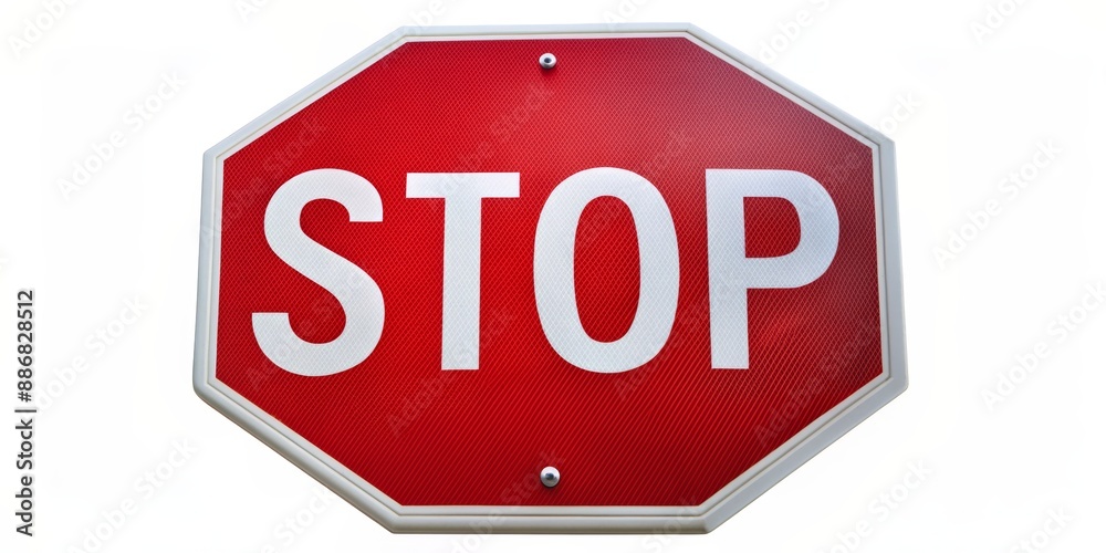 Learning Stop Sign Red Octagon Stop Sign with White Lettering Isolated on White Background ...
