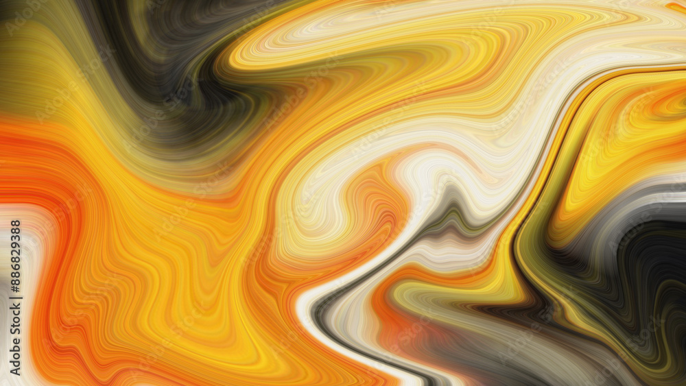 4K abstract fluid art painting with black and gold backdrop alcohol ink ...