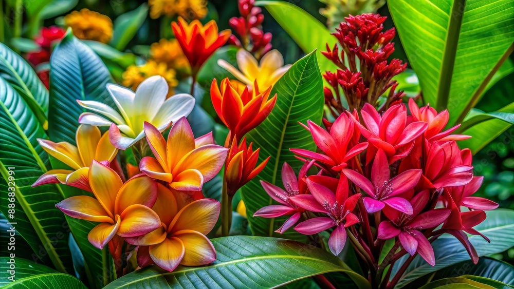 Tropical Paradise A Vibrant Bouquet of Plumeria and Red Ginger, Plumeria, Red Ginger, Tropical Flowers, Floral Photography Tropical Paradise A Vibrant Bouquet of Plumeria and Red Ginger, Plumeria, Red Ginger, Tropical Flowers, Floral Photography