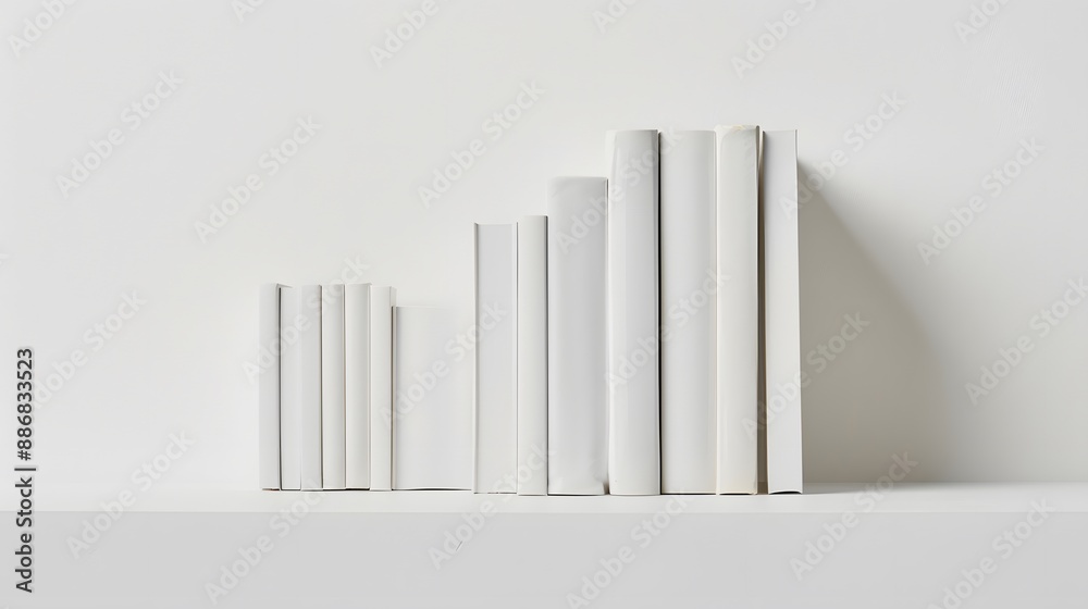Obraz premium New hardcover books on white background. 
