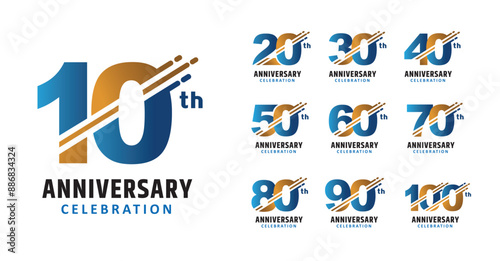 Set of anniversary design split style number