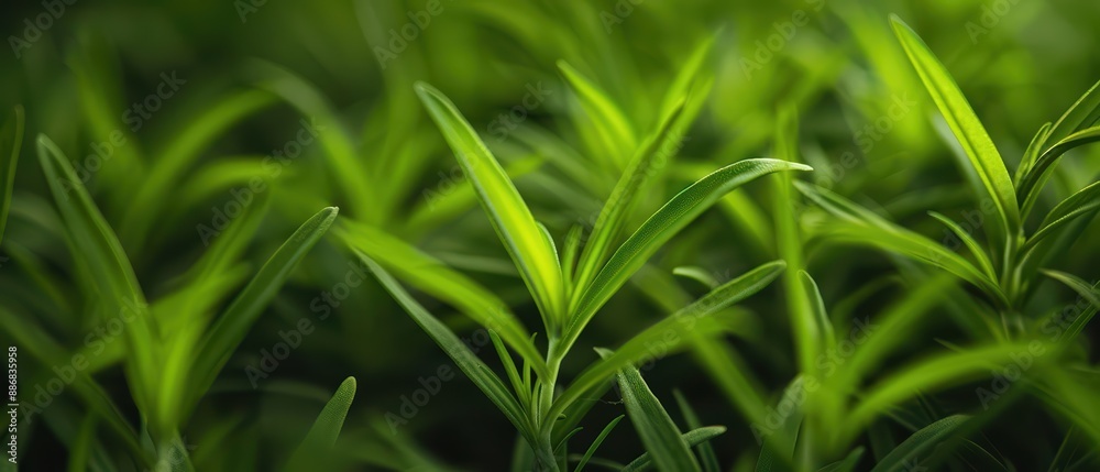 A supernatural scene where tarragon plants emit a soft, green glow, their leaves infusing dishes with an enchanting, aniselike flavor that sparks creativity and inspiration A supernatural scene where tarragon plants emit a soft, green glow, their leaves infusing dishes with an enchanting, aniselike flavor that sparks creativity and inspiration