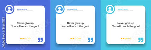3D bubble testimonial banner, quote, infographic. Social media post template designs for quotes. Empty speech bubbles, quote bubbles and text box. Vector Illustration EPS10.