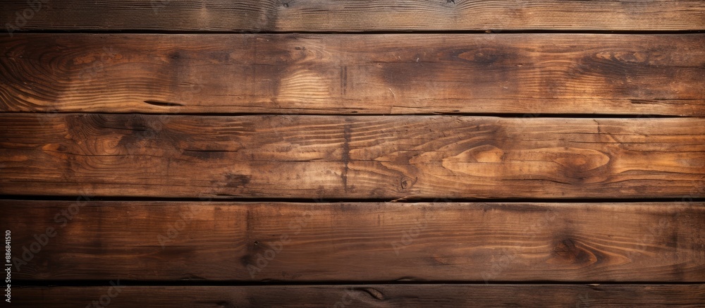 Naklejka premium The brown wooden board with copy space image.