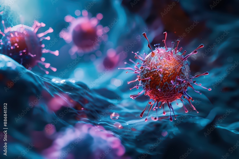 Immunotherapy is transforming cancer treatment by harnessing the bodys immune system to target and destroy cancer cells, Sharpen close up hitech concept with blur background Immunotherapy is transforming cancer treatment by harnessing the bodys immune system to target and destroy cancer cells, Sharpen close up hitech concept with blur background