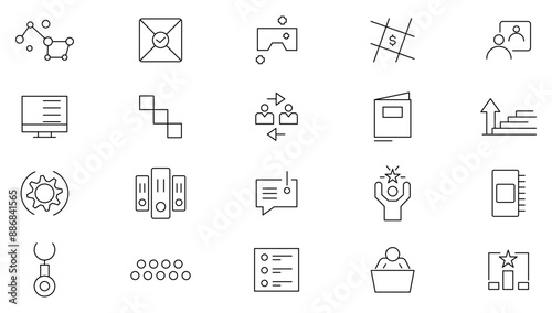 Learn and lead line icon set. Leadership, training, leader, delegation, control, responsibility, knowledge, study, grow, development and exploration outline icons collection. UI thin outline icon set.