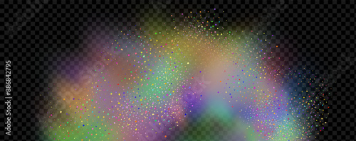 An explosion of colorful smoke clouds.Multicolor fog with blue and yellow particles.Explosions of color powder.