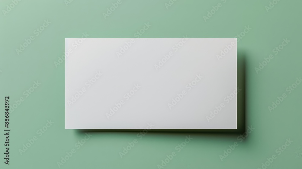 Fototapeta premium White paper sheet on green background with space for ads