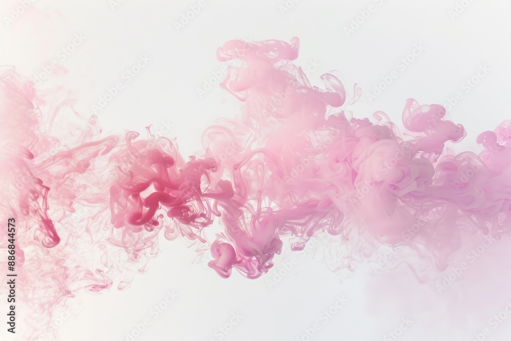 Soft Pink Smoke Against White Background Soft Pink Smoke Against White Background