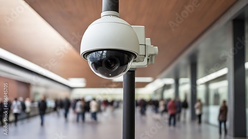 a security camera in a public place , security concept