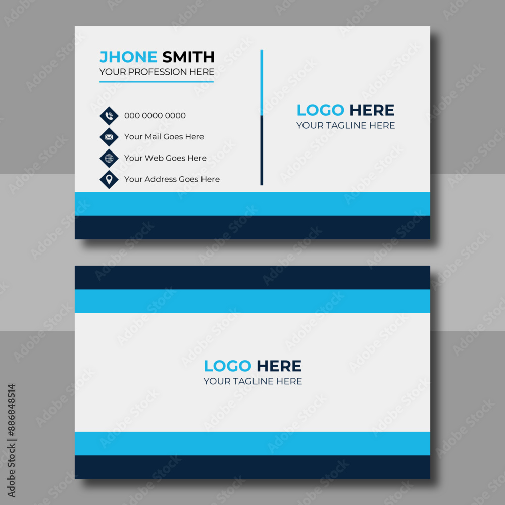 Simple business card design. business card design for business and personal use. print ready, vector illustration design, horizontal layout
Simple business card design. business card design for business and personal use. print ready, vector illustration design, horizontal layout