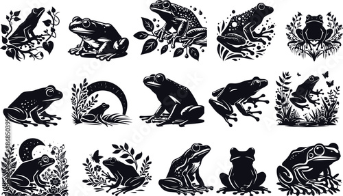 Wallpaper Mural Frog vector silhouette Torontodigital.ca