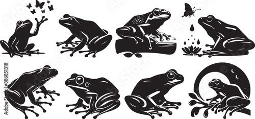 Canvas Print Frog vector silhouette